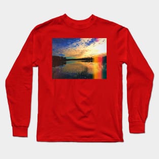 Retro Vintage Tumblr Landscape - Sky Reflection In Water Long Sleeve T-Shirt